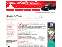 Tablet Screenshot of canadiancarprices.com